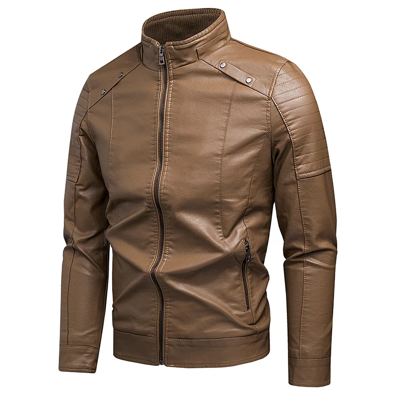 2025 Men's Stand Collar PU Leather Jacket, Fall Winter Thermal Lined Full Zip Slim Fit, Casual Streetwear Youth Coat
2025 Men's Stand Collar PU Leather Jacket, Fall Winter Thermal Lined Full Zip Slim Fit, Casual Streetwear Youth Coat