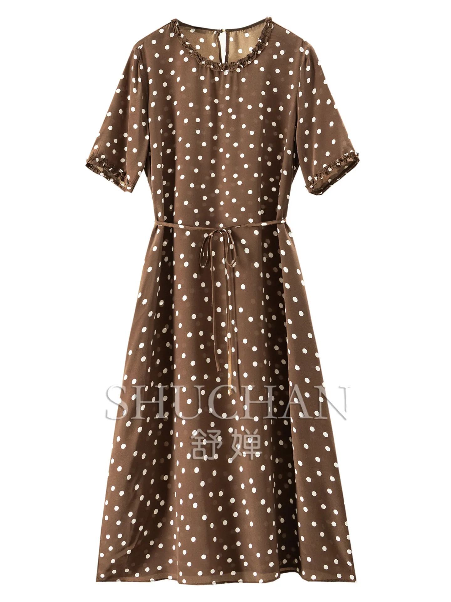 Polka Dot Aesthetics Dresses Classic Timeless Silk Double Crepe Fungus Collar Waist Dress Women 65L9
Polka Dot Aesthetics Dresses Classic Timeless Silk Double Crepe Fungus Collar Waist Dress Women 65L9