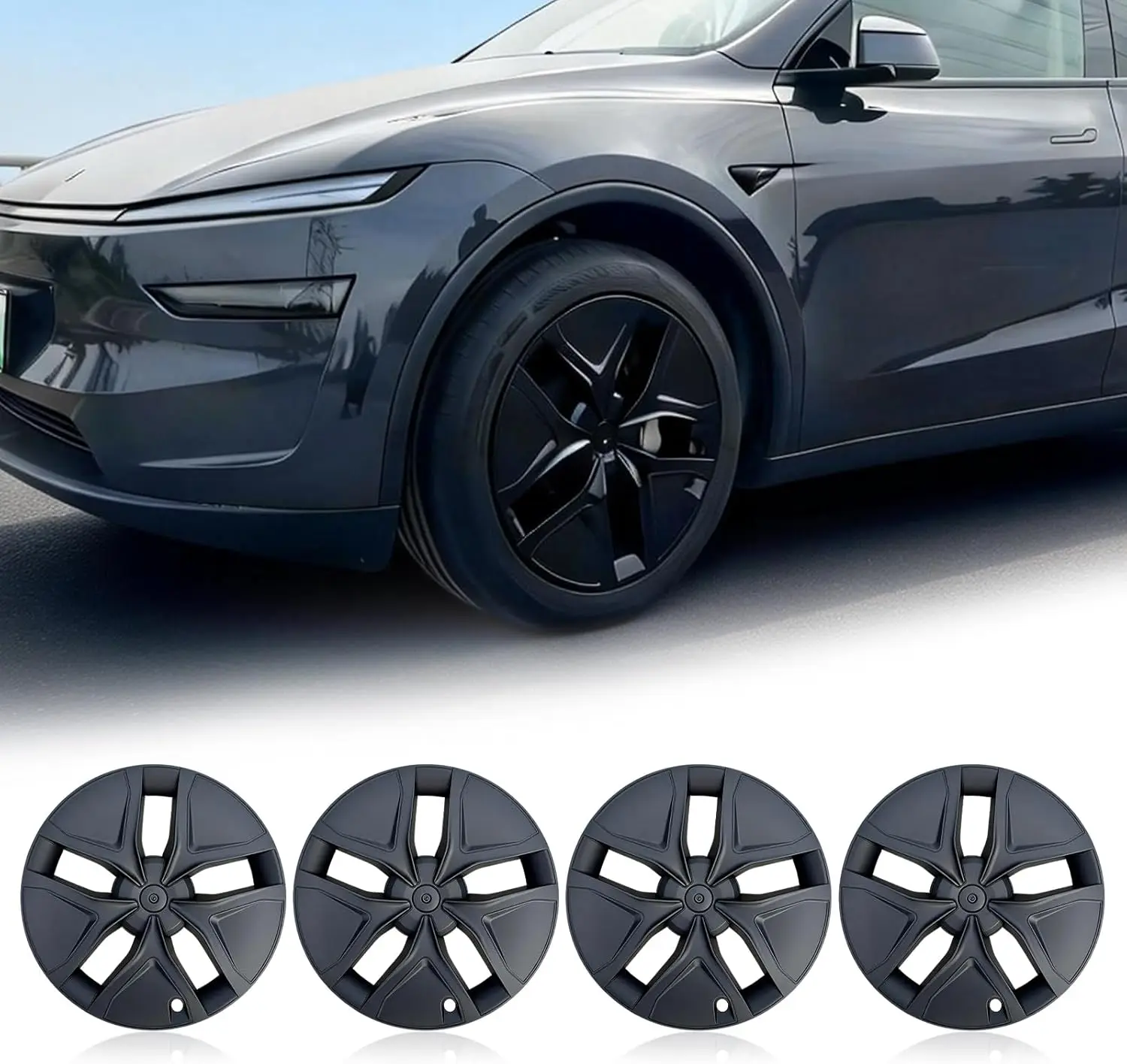 4PCS 19' Wheel Covers for Tesla Model Y Juniper 2025-2026 Matte Black Snap-On Hubcaps Rim Protection Durable ABS Material
4PCS 19' Wheel Covers for Tesla Model Y Juniper 2025-2026 Matte Black Snap-On Hubcaps Rim Protection Durable ABS Material