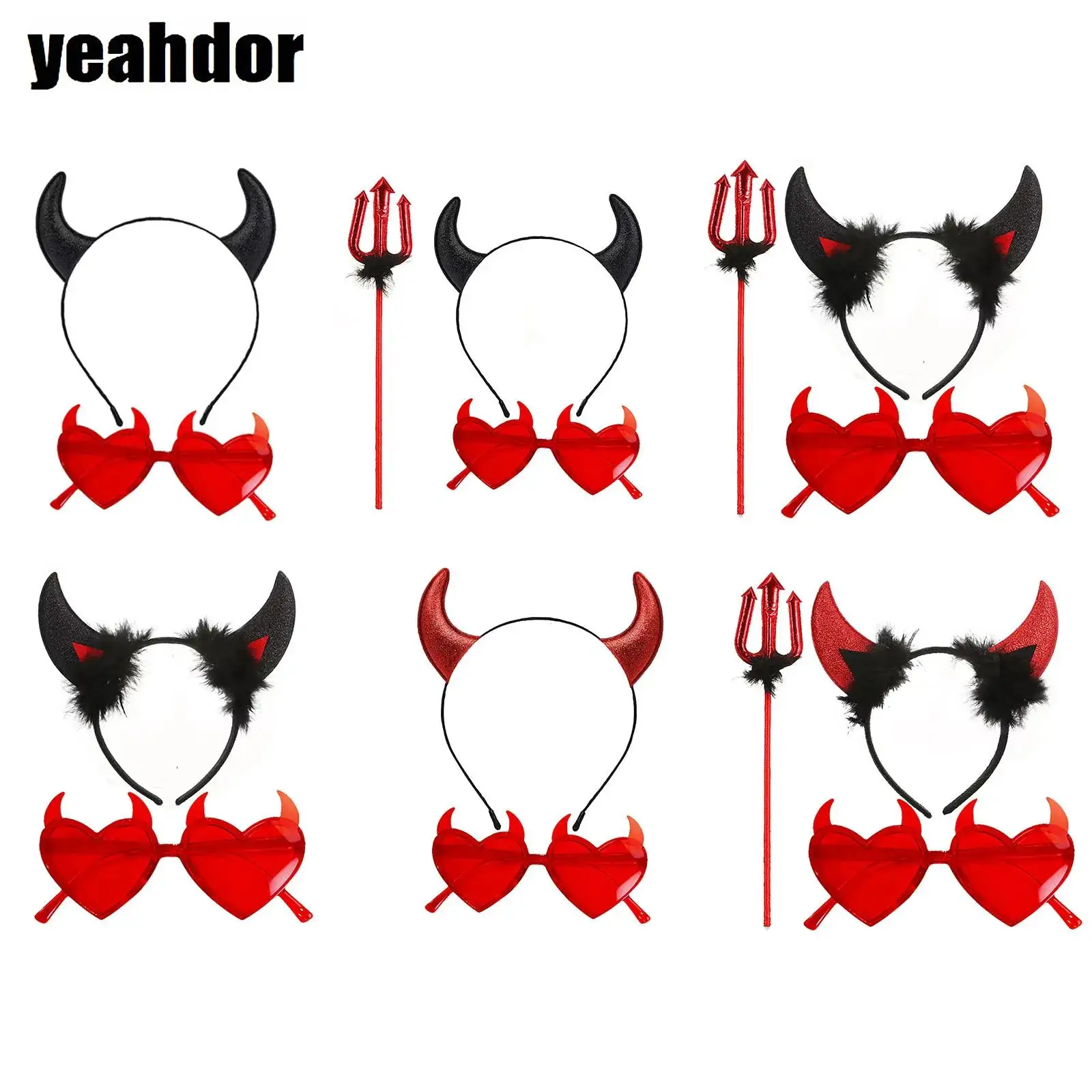 1 Set Demon Horn Cosplay Accessories Funny Cute Headband Heart Shaped Glasses Feather Magic Wand Costume Props Halloween
1 Set Demon Horn Cosplay Accessories Funny Cute Headband Heart Shaped Glasses Feather Magic Wand Costume Props Halloween