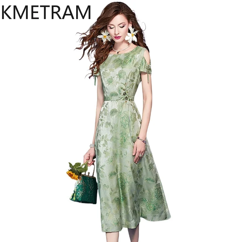 KMETRAM Green Jacquard Midi Dresses for Women Fashion Cold Shoulder A-Line Dress Elegant Summer Frocks Woman Clothes 2026 платье
KMETRAM Green Jacquard Midi Dresses for Women Fashion Cold Shoulder A-Line Dress Elegant Summer Frocks Woman Clothes 2026 платье