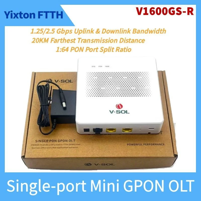 Лидер продаж: VSOL 1-портовый GPON OLT 1:64, 20 км, 1.25G/2.5Gbps – новое высокопроизводительное устройство для оптоволоконных сетей FTTH
Лидер продаж: VSOL 1-портовый GPON OLT 1:64, 20 км, 1.25G/2.5Gbps – новое высокопроизводительное устройство для оптоволоконных сетей FTTH