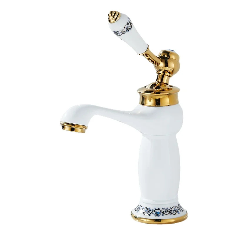 Blue and White Porcelain Countertop Basin Faucet Gold Basin Faucet Copper Bathroom Faucet Hot and Cold Water Faucet
Blue and White Porcelain Countertop Basin Faucet Gold Basin Faucet Copper Bathroom Faucet Hot and Cold Water Faucet