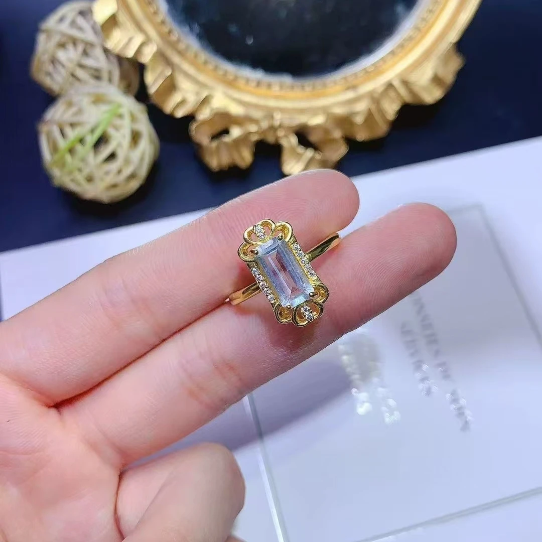 KJJEAXCMY Natural Aquamarine Ring S925 Sterling Silver Lustrous Elegant Simple Design High-End Jewelry Bestseller for Birthday
KJJEAXCMY Natural Aquamarine Ring S925 Sterling Silver Lustrous Elegant Simple Design High-End Jewelry Bestseller for Birthday
