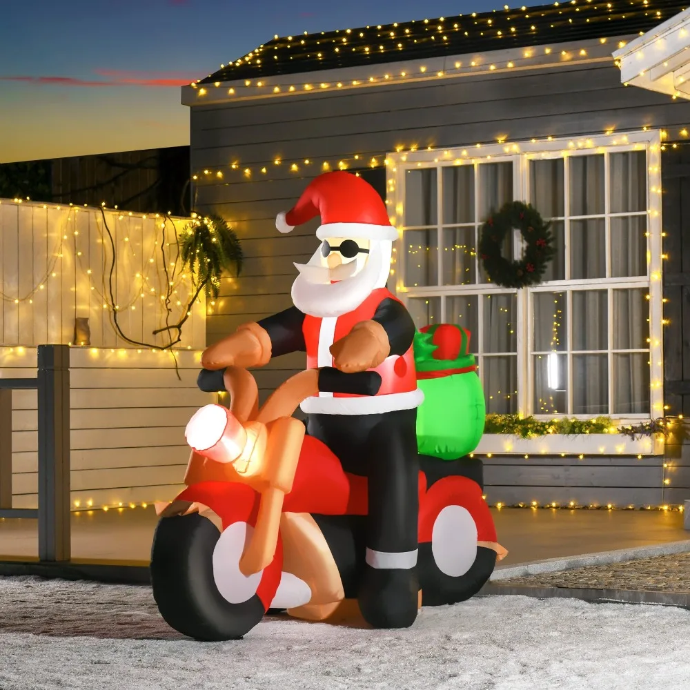 6' Long Santa Riding A Motorcycle Inflatable Christmas Lawn Outdoor LED
6' Long Santa Riding A Motorcycle Inflatable Christmas Lawn Outdoor LED