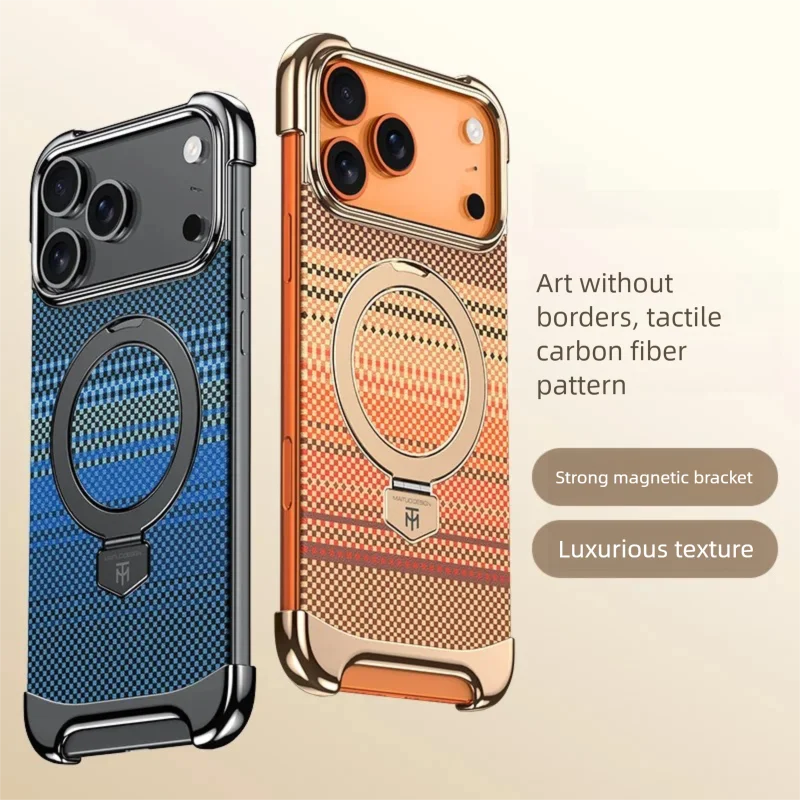 Aerospace Aluminum Borderless Magnetic Case for iPhone 17 pro Max Air 16 15 14 13 Ring Stand Carbon Fiber Texture Back Cover
Aerospace Aluminum Borderless Magnetic Case for iPhone 17 pro Max Air 16 15 14 13 Ring Stand Carbon Fiber Texture Back Cover