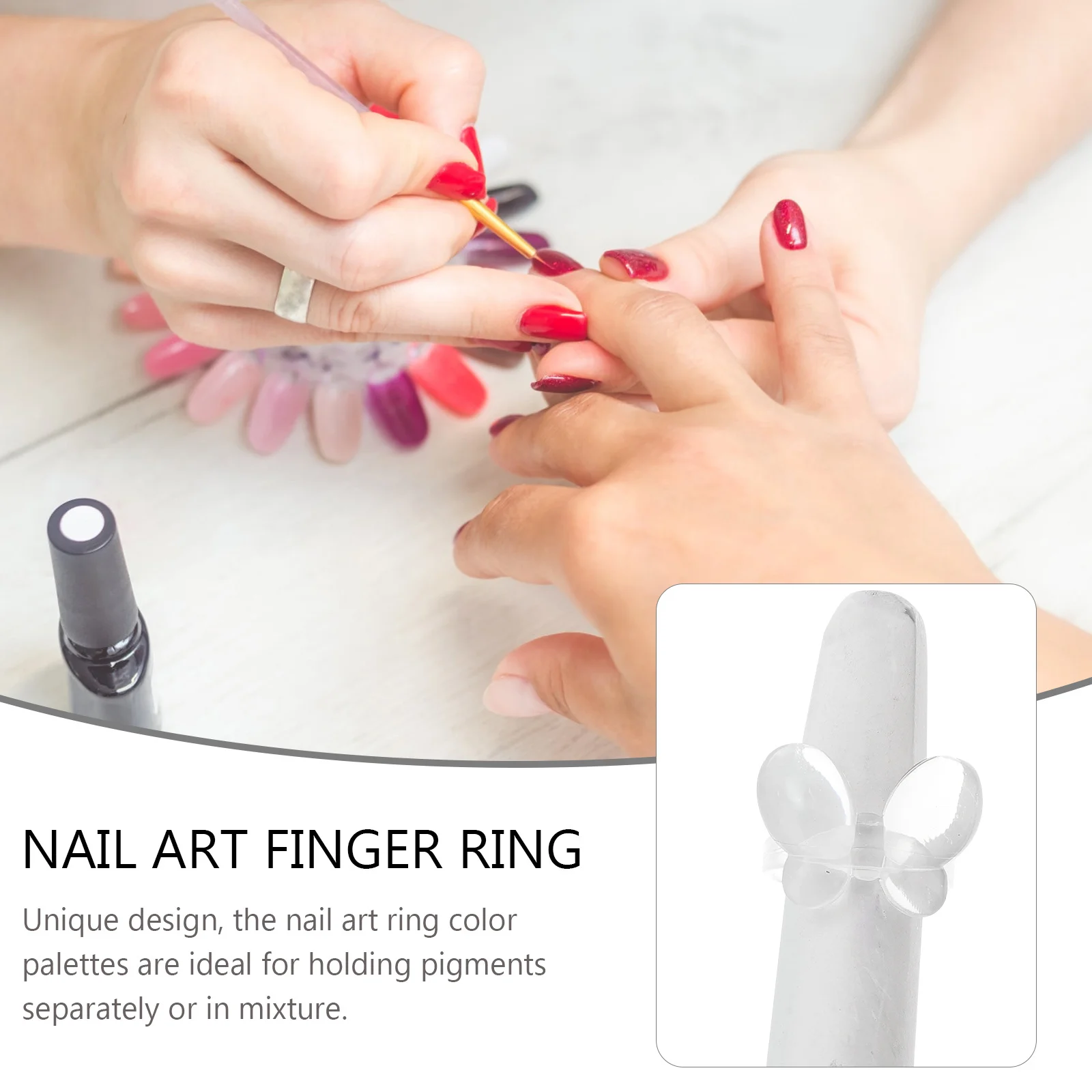 50Pcs Transparent Nail Art Stand Durable Ring Display Holder for Displaying and Photo Styling Nail Display Stand
50Pcs Transparent Nail Art Stand Durable Ring Display Holder for Displaying and Photo Styling Nail Display Stand