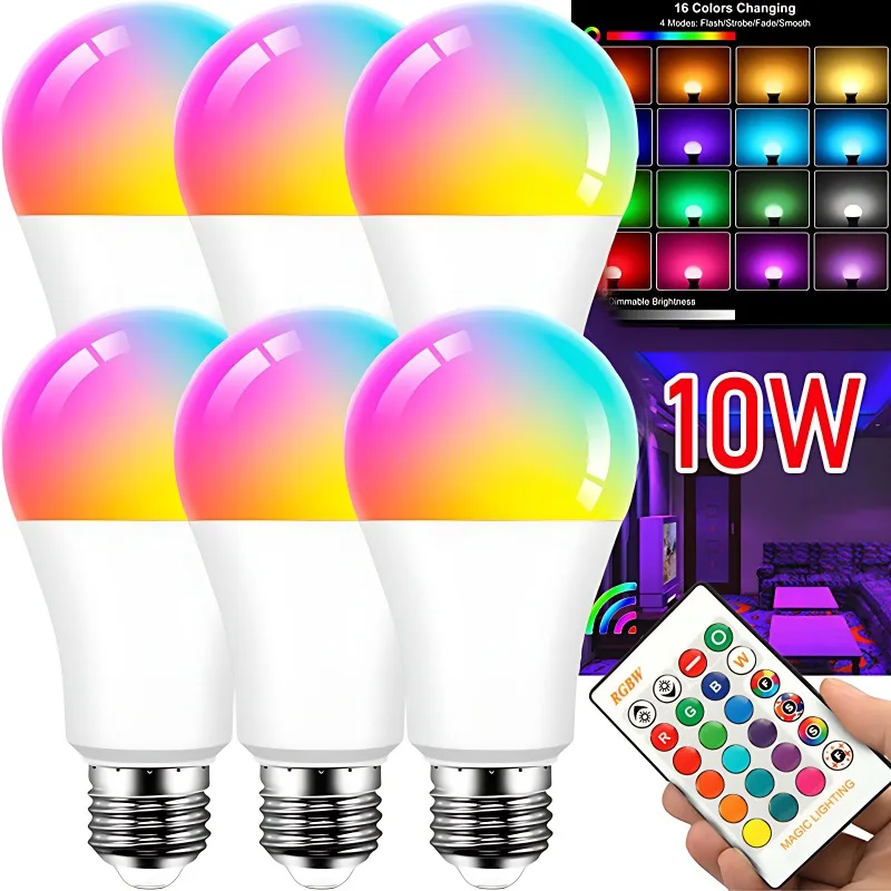 24 Key Remote Control Smart Lamp Atmosphere Light 16 Colors RGB Bulb LED Multicolor Bulb Household Lighting Dimmable E27 220V
24 Key Remote Control Smart Lamp Atmosphere Light 16 Colors RGB Bulb LED Multicolor Bulb Household Lighting Dimmable E27 220V