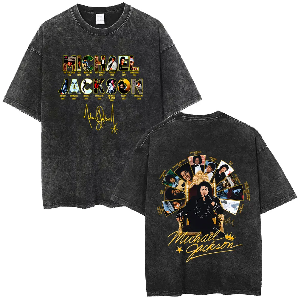 Washed Vintage King of Pop Michael Jackson Music Album Cover Graphic T-shirt Fans Gift Men Women Retro Gothic Rock Trend T Shirt
Washed Vintage King of Pop Michael Jackson Music Album Cover Graphic T-shirt Fans Gift Men Women Retro Gothic Rock Trend T Shirt