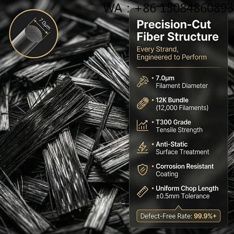 12mm Conductive Carbon Fiber, Carbon Fiber Material, High Strength Chopped Fiber for Thermoplastic Molding OEM
12mm Conductive Carbon Fiber, Carbon Fiber Material, High Strength Chopped Fiber for Thermoplastic Molding OEM