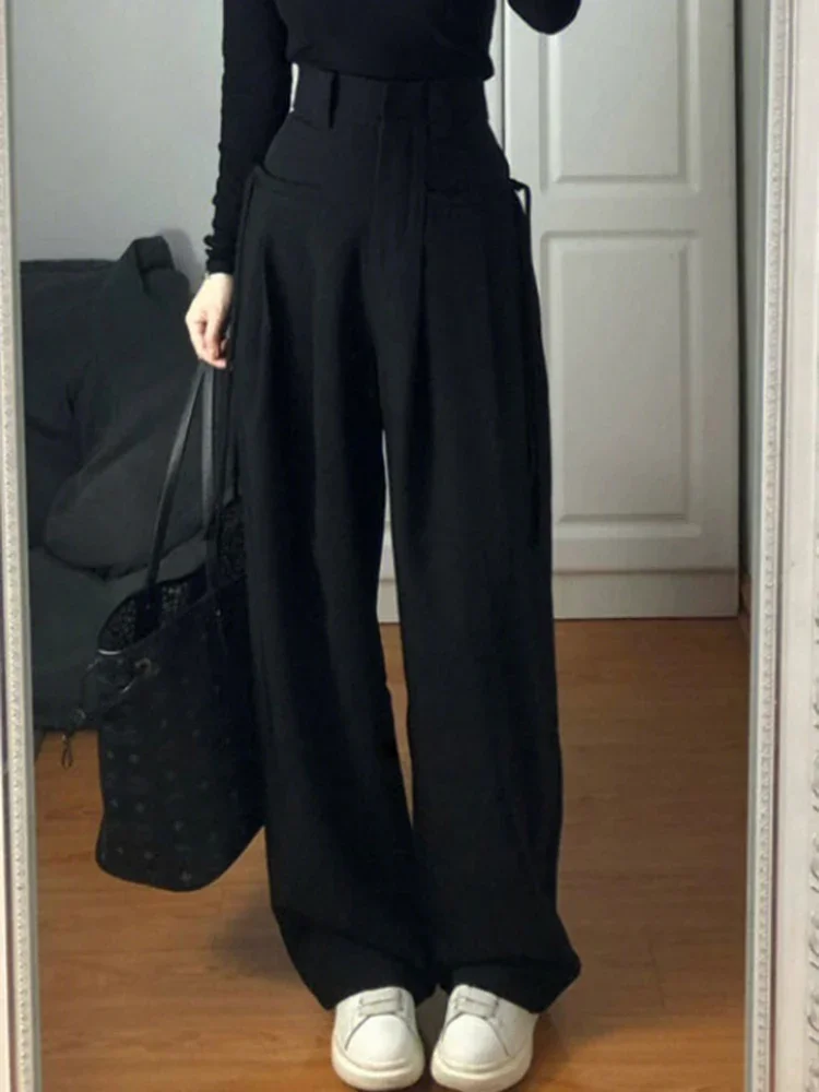 New Fashion Simple High-waisted Wide-leg Female Suit Pants American Full-length Black Casual Straight Solid Color Women's Pants
New Fashion Simple High-waisted Wide-leg Female Suit Pants American Full-length Black Casual Straight Solid Color Women's Pants