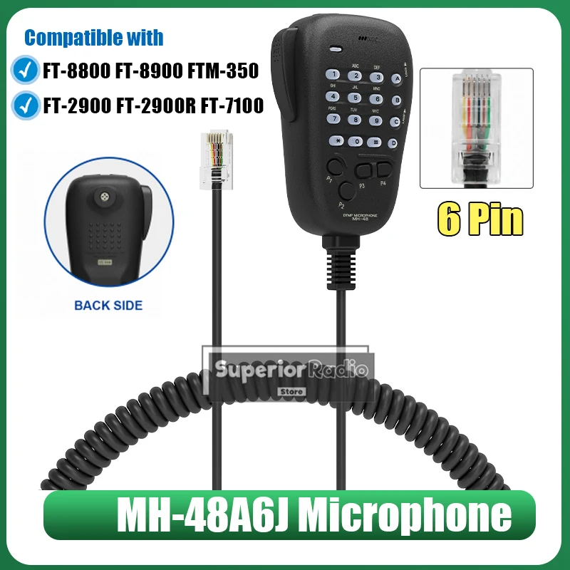 MH-48A6J 6-Pin DTMF Speaker Microphone Compatible with Yaesu FT-8800R FT-8900R FT-7900R FT-1807 FT-7800R FT-2900R FT-1902 Radio
MH-48A6J 6-Pin DTMF Speaker Microphone Compatible with Yaesu FT-8800R FT-8900R FT-7900R FT-1807 FT-7800R FT-2900R FT-1902 Radio