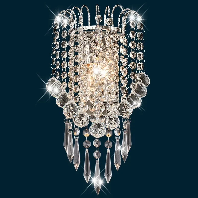 Background wall lamp European modern minimalist silver crystal wall lamp LED living room bedroom bedside aisle lights WF5091000
Background wall lamp European modern minimalist silver crystal wall lamp LED living room bedroom bedside aisle lights WF5091000