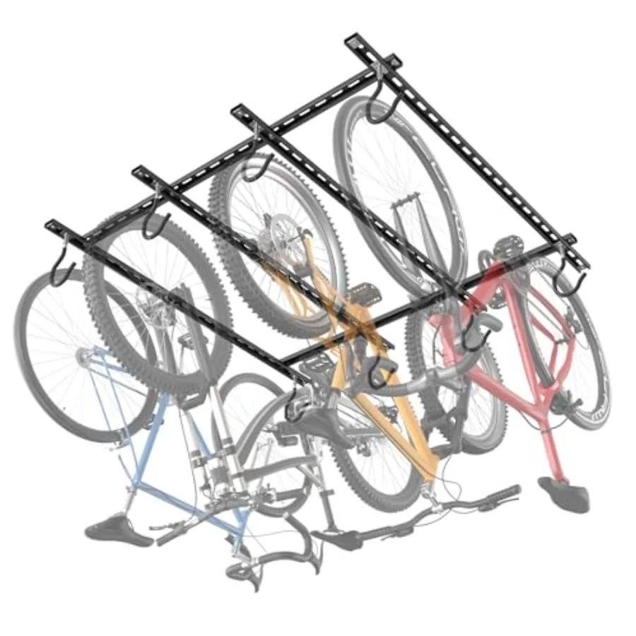 Garage Ceiling Bike Rack for 4 Bikes Horizontal or 8 Bikes Vertical Adjustable Overhead Storage Hooks for Mountain Road and ' B
Garage Ceiling Bike Rack for 4 Bikes Horizontal or 8 Bikes Vertical Adjustable Overhead Storage Hooks for Mountain Road and ' B