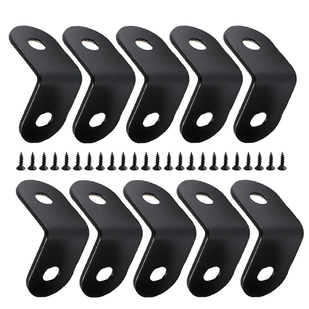 20 Pcs Stainless Steel Corner Brackets 16x30x2mm Black Right Angle Shelf Supports Metal Codes for Wood Shelves Cabinets
20 Pcs Stainless Steel Corner Brackets 16x30x2mm Black Right Angle Shelf Supports Metal Codes for Wood Shelves Cabinets