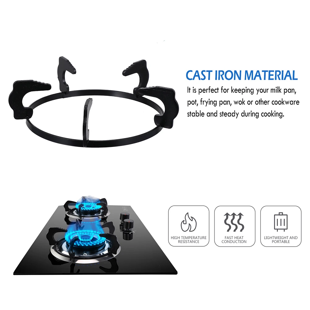2pcs Cast Iron Stove Rack Gas Bracket Burner Racks Black Pot Support High Quality Heat Resistance Sturdy No Rust Skid
2pcs Cast Iron Stove Rack Gas Bracket Burner Racks Black Pot Support High Quality Heat Resistance Sturdy No Rust Skid