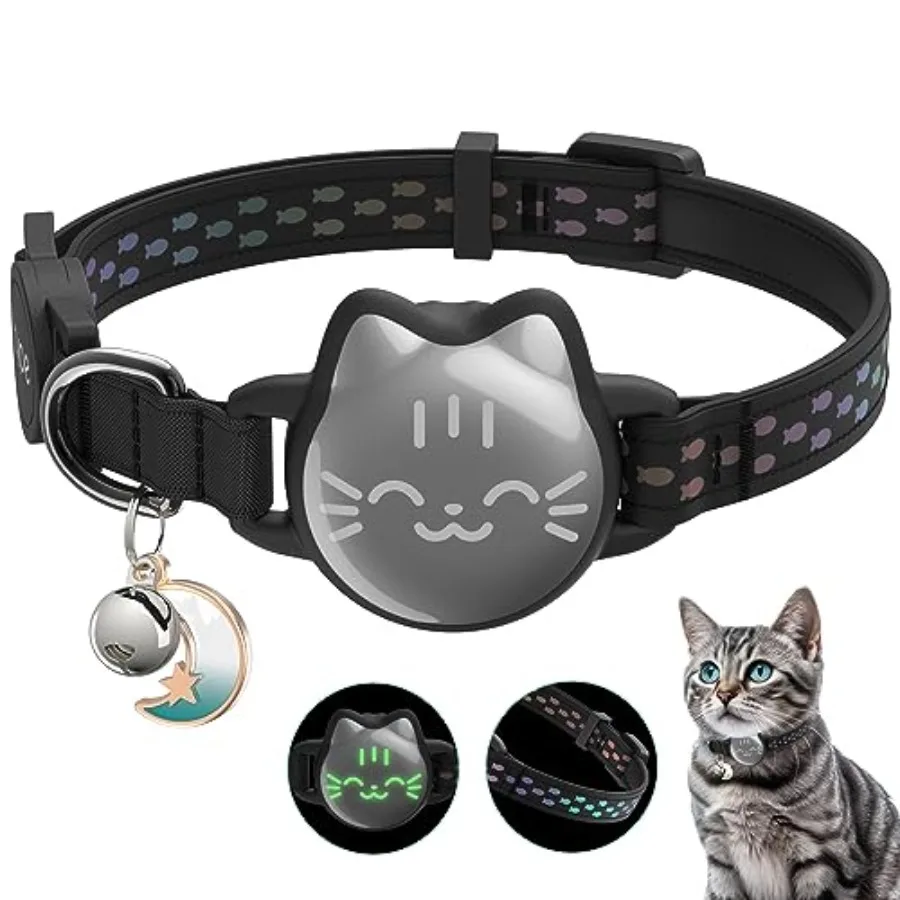 Waterproof Breakaway Cat Collar for AirTag 2nd/1st Gen Glow-in-the-Dark Fish Pattern, Ultra-Lightweight Reflective, Safe GPS Tr
Waterproof Breakaway Cat Collar for AirTag 2nd/1st Gen Glow-in-the-Dark Fish Pattern, Ultra-Lightweight Reflective, Safe GPS Tr