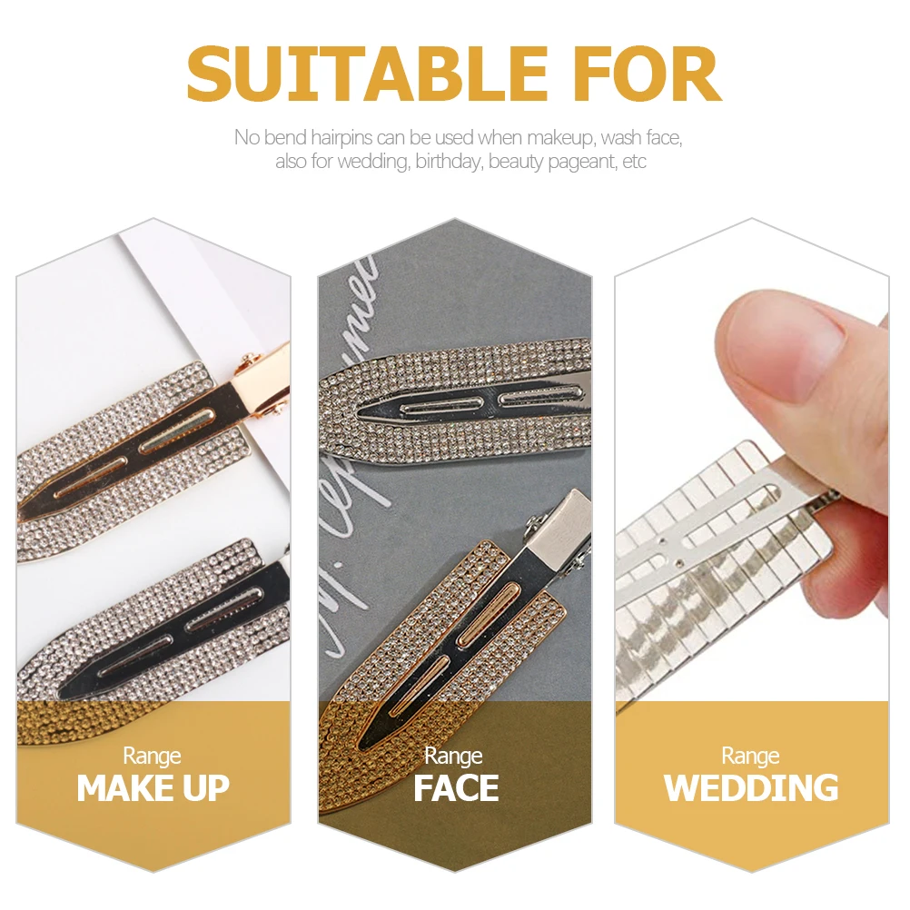 4Pcs Rhinestone Hair Clips No Crease Lightweight Alloy French Barrettes Gold Color Duckbill Women Styling Makeup Accessories
4Pcs Rhinestone Hair Clips No Crease Lightweight Alloy French Barrettes Gold Color Duckbill Women Styling Makeup Accessories