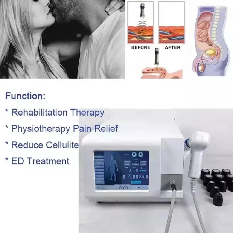 Portable Extracorporeal Shock Wave Therapy Machine Physiotherapy Shockwave ED Treatment Equipment
Portable Extracorporeal Shock Wave Therapy Machine Physiotherapy Shockwave ED Treatment Equipment