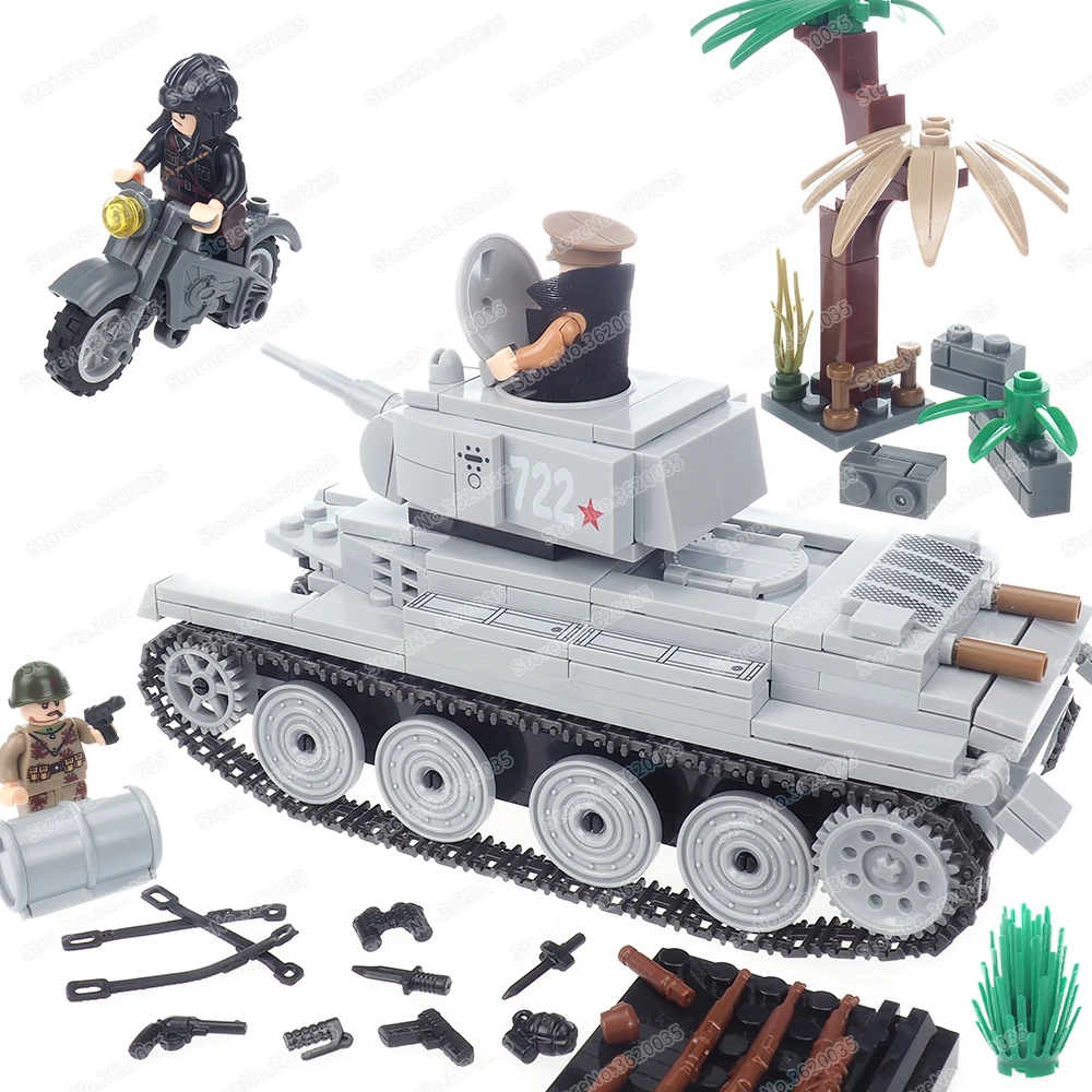 Military BT-7 Fastly Tank Building Block Assembled WW2 Scenes Infantry Figures Weapons Equipment Armor Model Child Gift Boy Toys
Military BT-7 Fastly Tank Building Block Assembled WW2 Scenes Infantry Figures Weapons Equipment Armor Model Child Gift Boy Toys