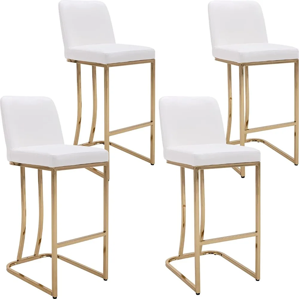 30" Bar Height Bar Stools Set of 4 with Back, Modern PU Leather Barstools, Upholstered Pub Stools with Footrest, Armless Dining
30" Bar Height Bar Stools Set of 4 with Back, Modern PU Leather Barstools, Upholstered Pub Stools with Footrest, Armless Dining