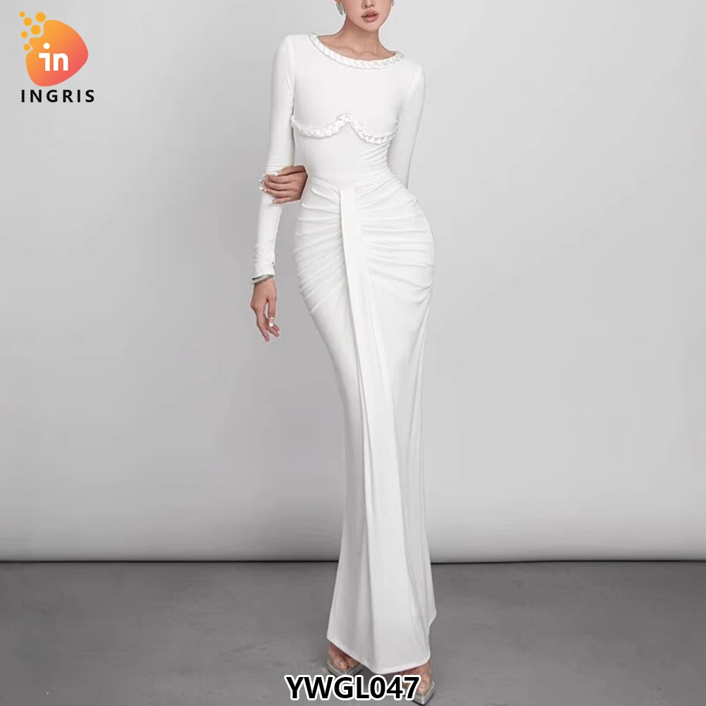Mesh long sleeve dress wholesale solid color long dress manufacturers round neck casual dress-YWGL047
Mesh long sleeve dress wholesale solid color long dress manufacturers round neck casual dress-YWGL047