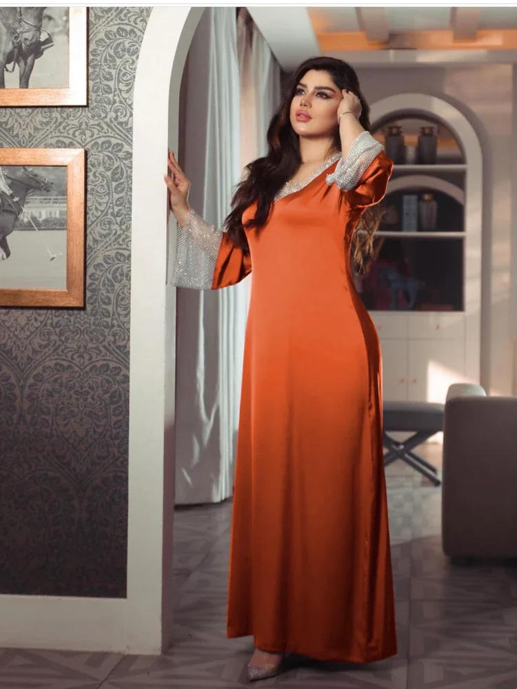 Turkey India Muslim Women Morocco Dress Sequins Elegant Kaftan Party Maxi Abaya Dress Long Robe Jubah Islamic Clothing Vestido
Turkey India Muslim Women Morocco Dress Sequins Elegant Kaftan Party Maxi Abaya Dress Long Robe Jubah Islamic Clothing Vestido