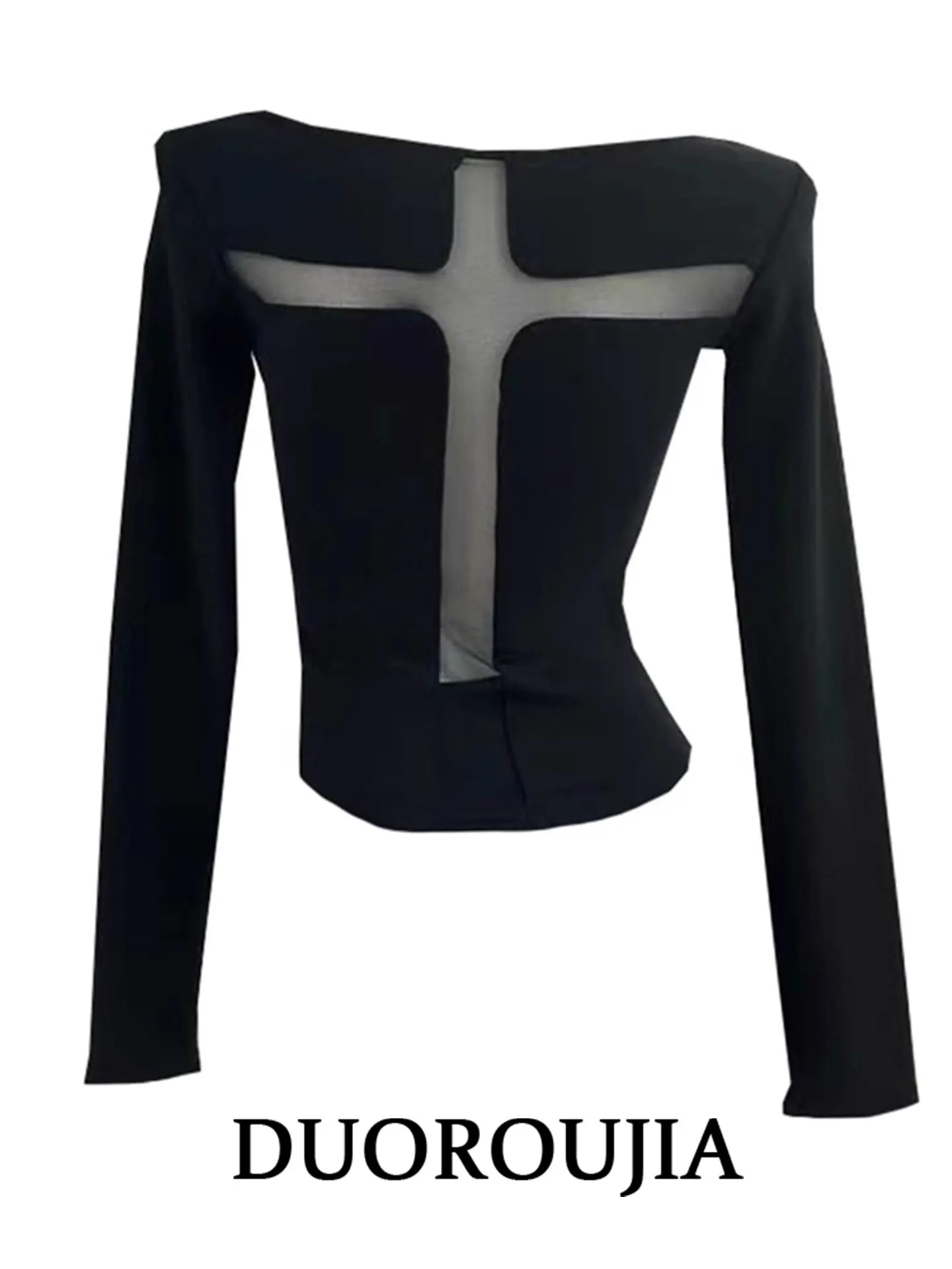 plus Size Women's Cross Design Mesh Base Shirt Sexy Hollow out Long Sleeve Top Breathable Vintage Style Fitted T-shirt
plus Size Women's Cross Design Mesh Base Shirt Sexy Hollow out Long Sleeve Top Breathable Vintage Style Fitted T-shirt