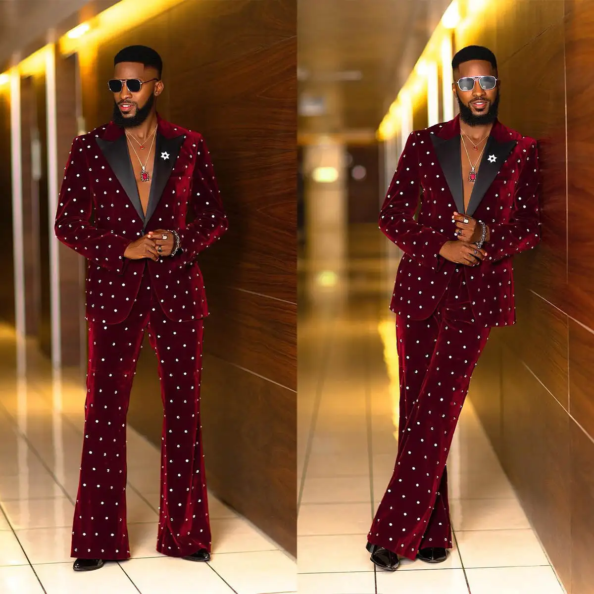 Fashion Wedding Tuxedos Pearls 2 Piece Set Jacket Pants Men Suit Peaked Lapel One Button Groom Prom Business Blazers Customized
Fashion Wedding Tuxedos Pearls 2 Piece Set Jacket Pants Men Suit Peaked Lapel One Button Groom Prom Business Blazers Customized