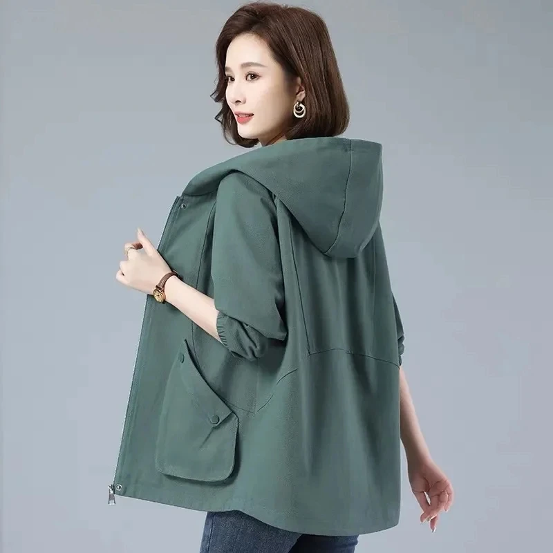 2024 New Spring Autumn Jacket Loose Coat Womens Fashion Jackets Outerwear Casual Windbreaker Female Hooded Cardigan Outerwear
2024 New Spring Autumn Jacket Loose Coat Womens Fashion Jackets Outerwear Casual Windbreaker Female Hooded Cardigan Outerwear