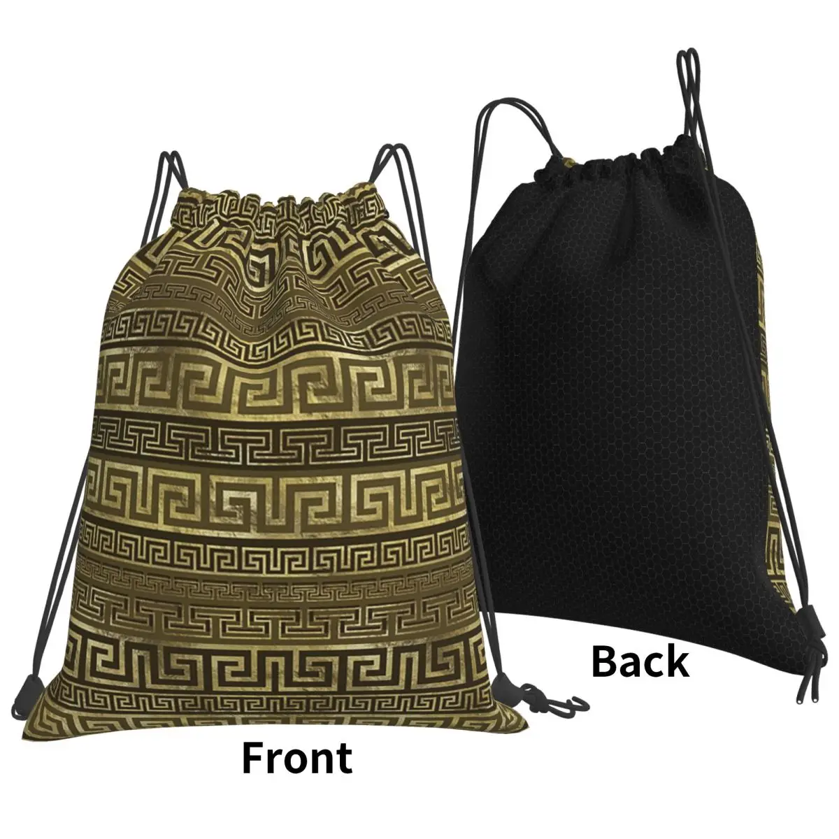 Greek Keys Meander Gold On Black Backpacks Casual Drawstring Bags Storage Bag Book Bags for Man Woman Students
Greek Keys Meander Gold On Black Backpacks Casual Drawstring Bags Storage Bag Book Bags for Man Woman Students