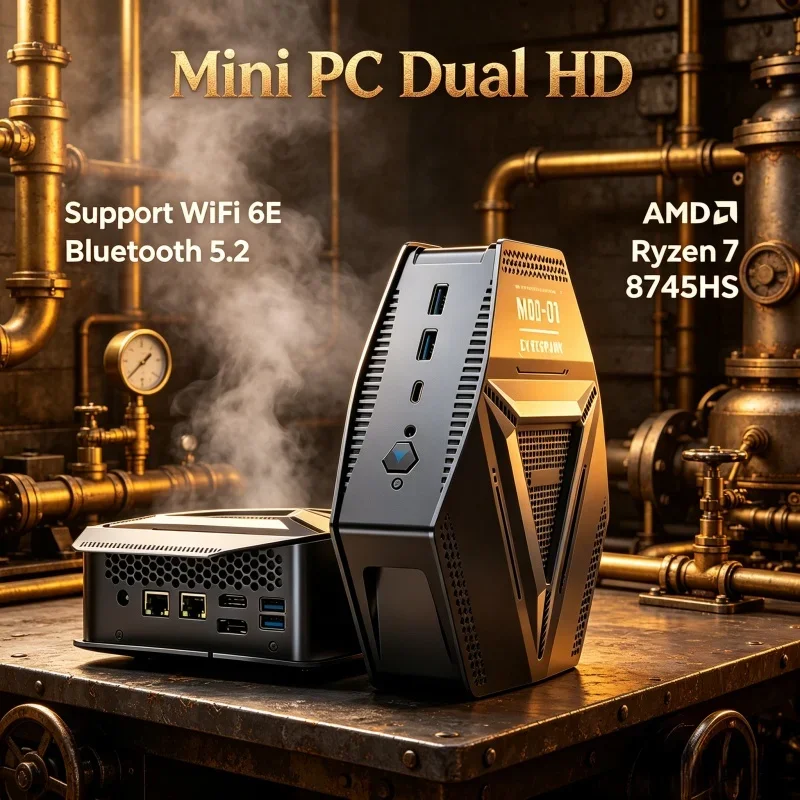 Sleek Ryzen7 8745HS Mini Gaming PC WiFi6 Type-C HD DP 2*DDR5 Storage 4USB3.2 Double 2.5G LAN Windows11 Home Office Computer
Sleek Ryzen7 8745HS Mini Gaming PC WiFi6 Type-C HD DP 2*DDR5 Storage 4USB3.2 Double 2.5G LAN Windows11 Home Office Computer
