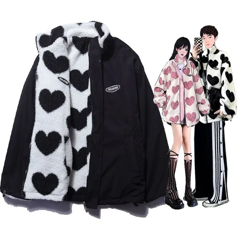 Reversible Winter Clothes Women Street Fashion Love Plush Coat Women Jacket Cotton Loose Casual Jackets for Women Clothing Tops
Reversible Winter Clothes Women Street Fashion Love Plush Coat Women Jacket Cotton Loose Casual Jackets for Women Clothing Tops