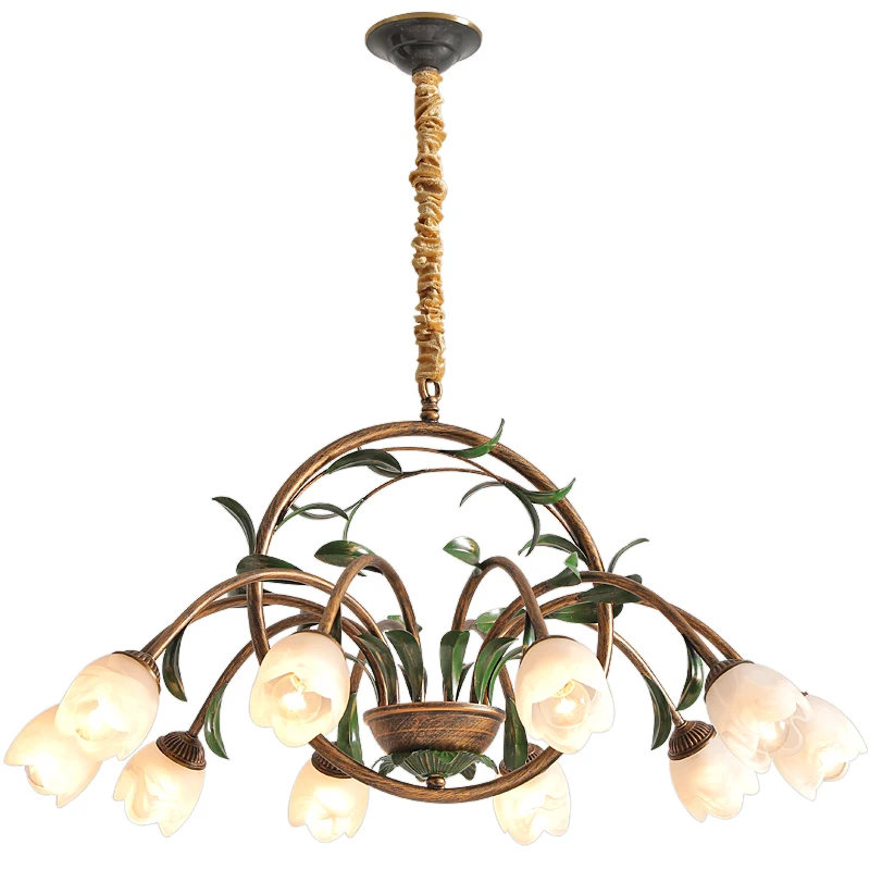 American chandelier living room lamp French pastoral creative flower lamp simple and retro
American chandelier living room lamp French pastoral creative flower lamp simple and retro