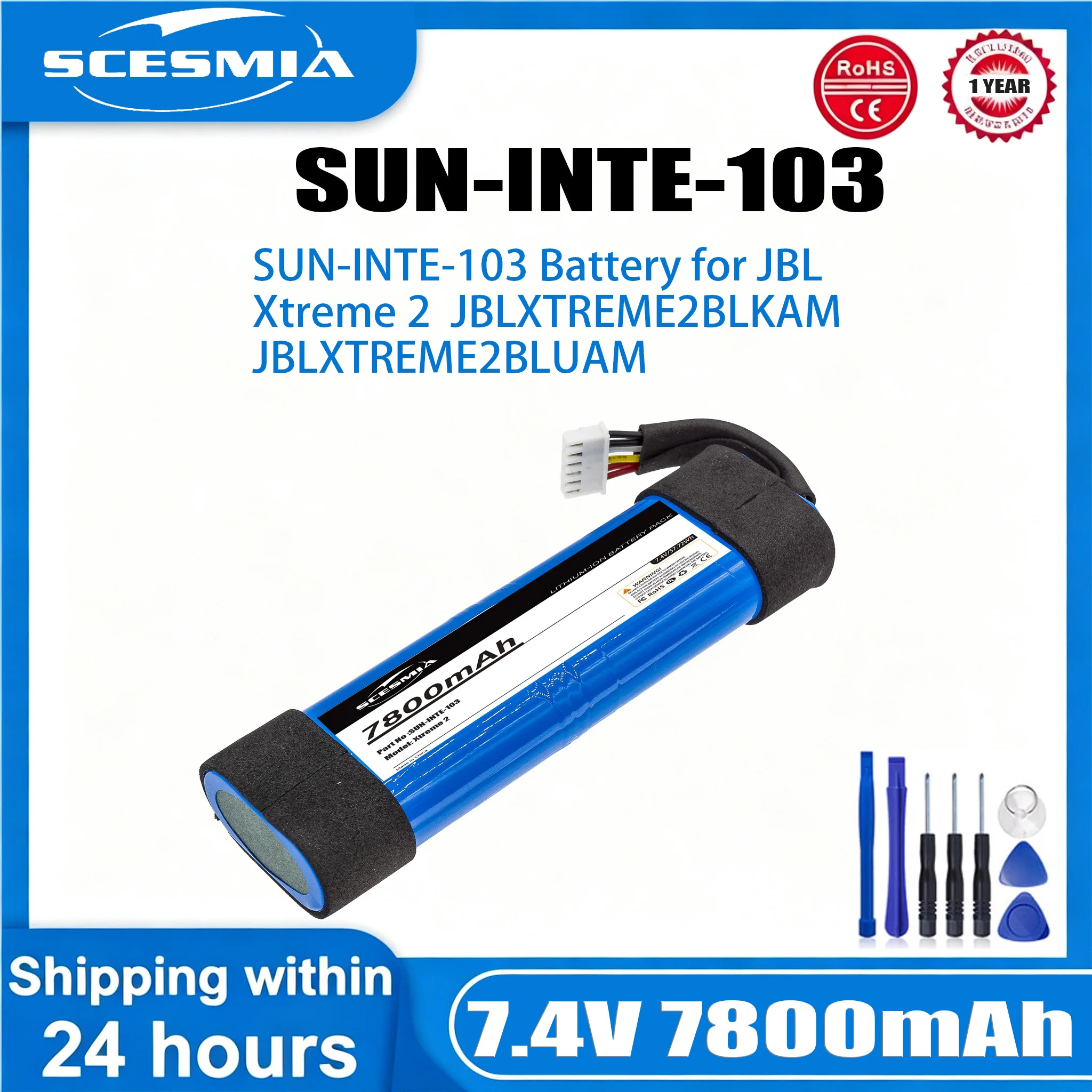 7800mAh Speaker Battery 2INR19/66-2 ID1019 SUN-INTE-103 for JBL Xtreme 2 JBLXTREME2BLKAM JBLXTREME2BLUAM
7800mAh Speaker Battery 2INR19/66-2 ID1019 SUN-INTE-103 for JBL Xtreme 2 JBLXTREME2BLKAM JBLXTREME2BLUAM