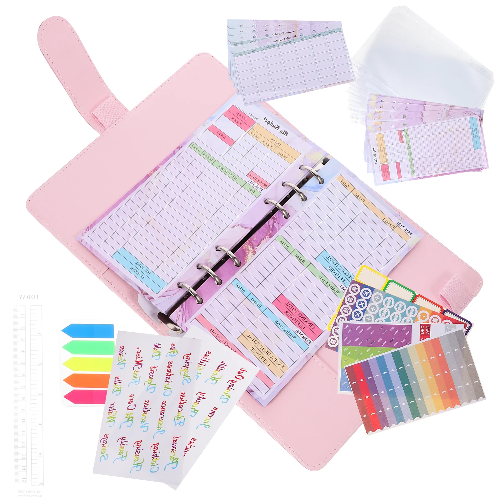 Pink Server Book Budget Notebook Cash Envelopes Binder Loose Leaf Planner 1 Set Zipper Bag Money Saving Supplies Portable Size
Pink Server Book Budget Notebook Cash Envelopes Binder Loose Leaf Planner 1 Set Zipper Bag Money Saving Supplies Portable Size