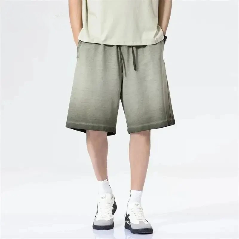 Men's Cotton Shorts Tie Dye Double Spray Color Gradient Loose Elastic Waist Wide Leg Knee Length Pants Summer New
Men's Cotton Shorts Tie Dye Double Spray Color Gradient Loose Elastic Waist Wide Leg Knee Length Pants Summer New