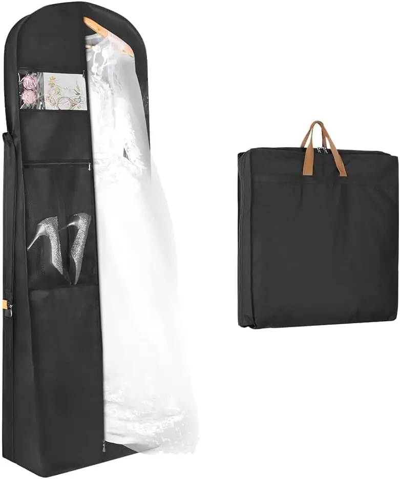 72" Wedding Dress Garment Bag with 12" Gusseted and Accessory Pockets for Travel, Bridal Gowns - Upgraded Version
72" Wedding Dress Garment Bag with 12" Gusseted and Accessory Pockets for Travel, Bridal Gowns - Upgraded Version