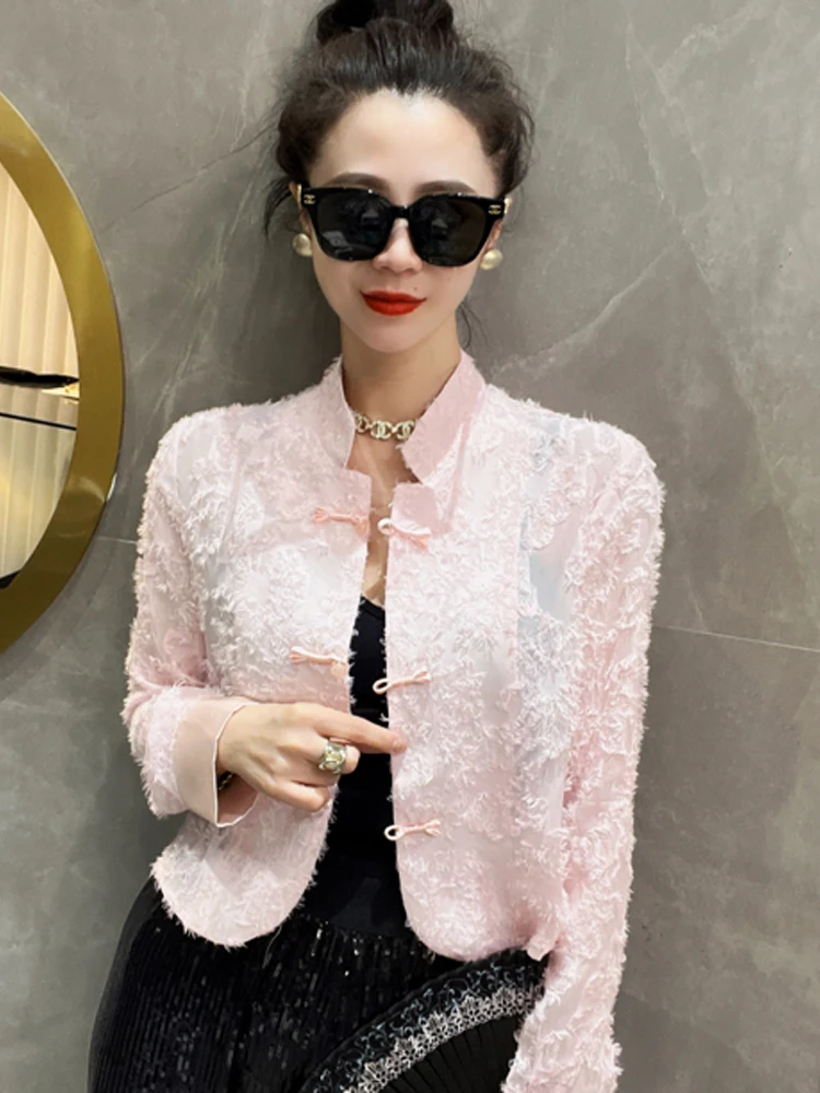 Женский летний кардиган с воротником-стойкой, полупрозрачный, с защитой от солнца, в китайском национальном стиле
Женский летний кардиган с воротником-стойкой, полупрозрачный, с защитой от солнца, в китайском национальном стиле