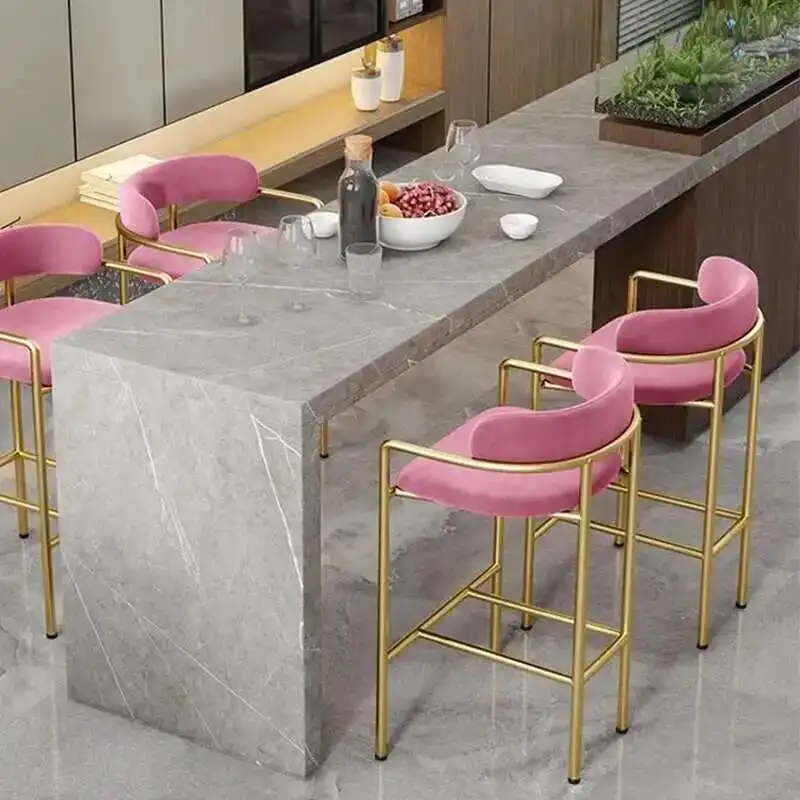 High Dining Nordic Bar Chairs Arm Velvet Gold Leg Luxury Reception Make Up Bar Chairs Designer Iron Tabouret De Bar Furniture WK
High Dining Nordic Bar Chairs Arm Velvet Gold Leg Luxury Reception Make Up Bar Chairs Designer Iron Tabouret De Bar Furniture WK