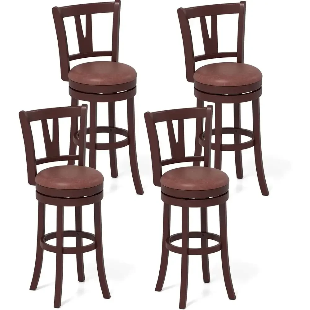 Set of 4 Leatherette Bar Stools, 30 High Backs with Footrests, for Kitchen Island Dining
Set of 4 Leatherette Bar Stools, 30 High Backs with Footrests, for Kitchen Island Dining