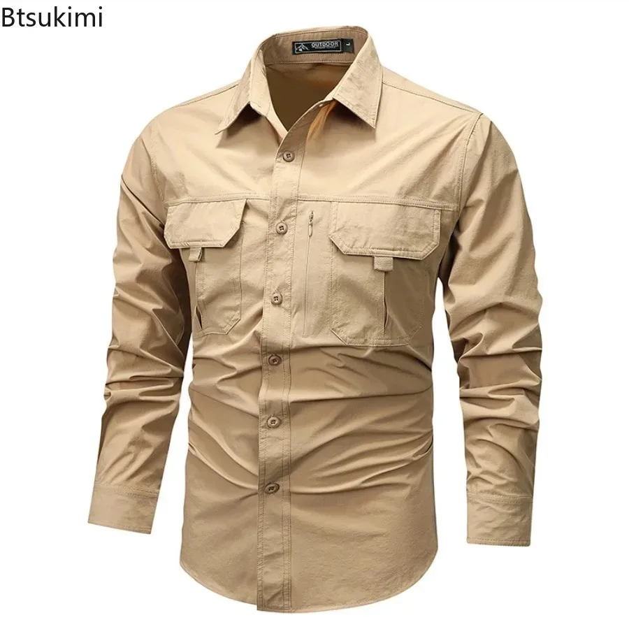 Spring Autumn Men's Vintage Tooling Shirts Long Sleeve Workwear Solid Casual Shirt Tops Outdoor Multi-pocket Camp Hiking Shirts 
Spring Autumn Men's Vintage Tooling Shirts Long Sleeve Workwear Solid Casual Shirt Tops Outdoor Multi-pocket Camp Hiking Shirts
