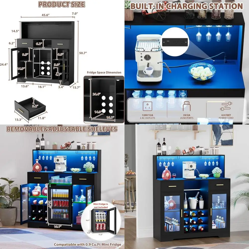 Винный шкаф с подсветкой, держателями для бокалов и встроенной розеткой
Винный шкаф с подсветкой, держателями для бокалов и встроенной розеткой