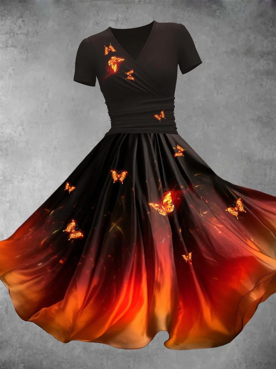 Hip Hop Comfortable Busty Women Dresses butterfly flower Christmas 3D Print Short Sleeve Slim V-neck Long Dress Party Dress
Hip Hop Comfortable Busty Women Dresses butterfly flower Christmas 3D Print Short Sleeve Slim V-neck Long Dress Party Dress