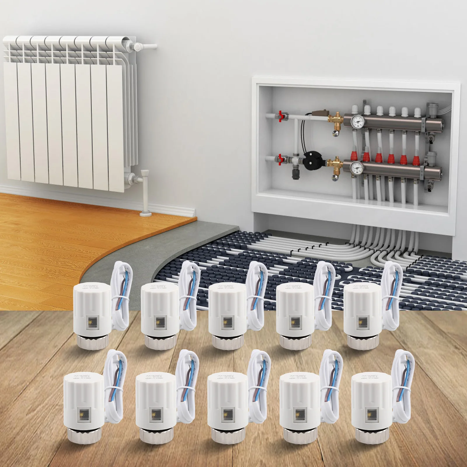 10 шт., 230 В, нормально открытый приводной клапан электрического отопления M30x1,5, IP44, контроль расхода воды для систем отопления пола и радиатора
10 шт., 230 В, нормально открытый приводной клапан электрического отопления M30x1,5, IP44, контроль расхода воды для систем отопления пола и радиатора