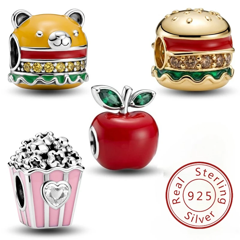925 Sterling Silver Personalized Fashion Burger Apple Popcorn Charms Beads Fit Original Bracelets Bangles Fine Jewelry Gift
925 Sterling Silver Personalized Fashion Burger Apple Popcorn Charms Beads Fit Original Bracelets Bangles Fine Jewelry Gift