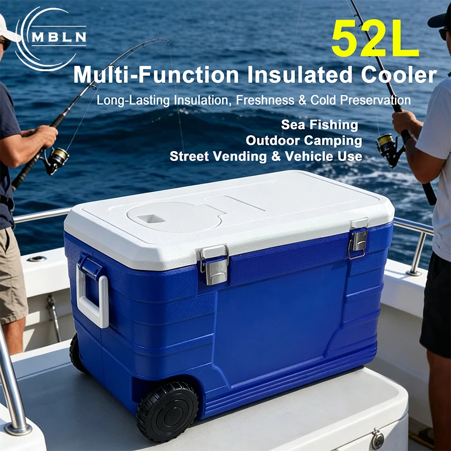 MBLN 52L Fishing Cooler Box with Wheels, Large Capacity Insulated Ice Chest, Live Bait Tank, Heavy-Duty Portable Cold Storage Co
MBLN 52L Fishing Cooler Box with Wheels, Large Capacity Insulated Ice Chest, Live Bait Tank, Heavy-Duty Portable Cold Storage Co