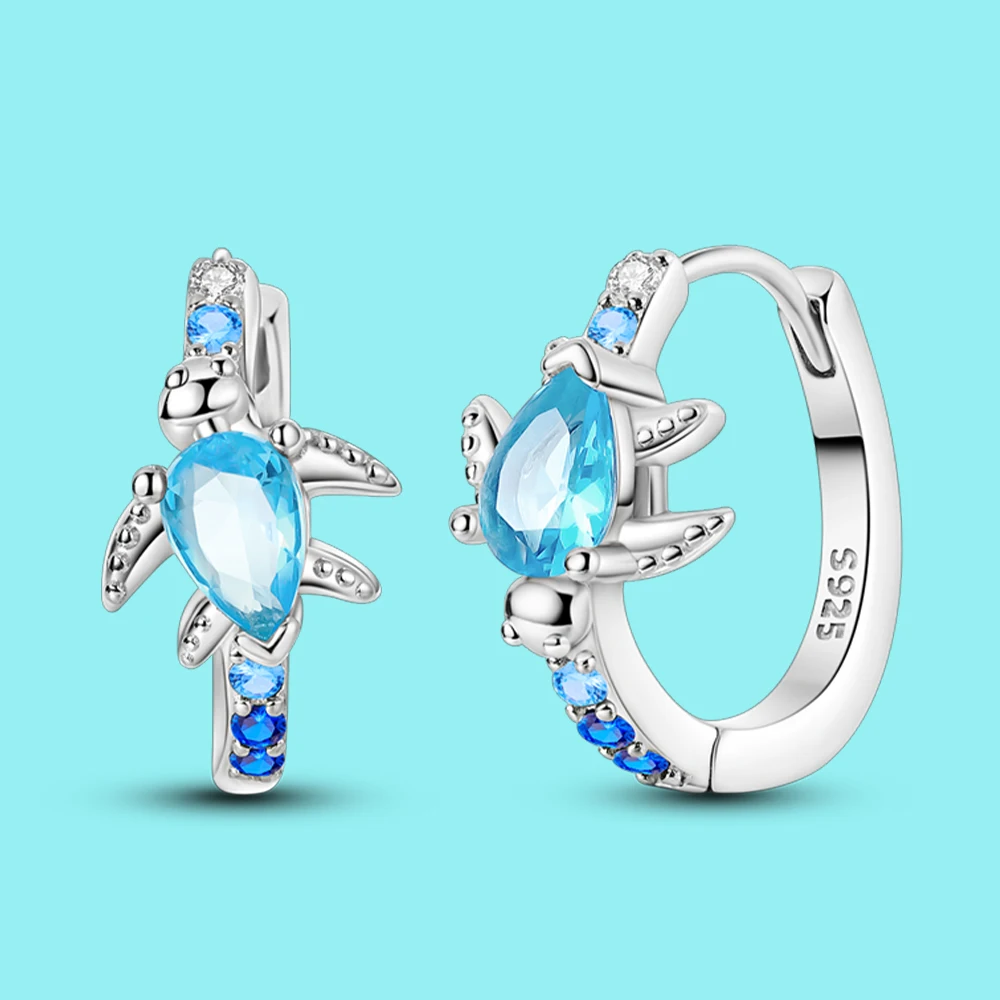 Woman Hoop Earrings 925 Sterling Silver Summer Blue Turtle Hoop Earrings For Women Earrings Jewelry Anniversary birthday Gifts
Woman Hoop Earrings 925 Sterling Silver Summer Blue Turtle Hoop Earrings For Women Earrings Jewelry Anniversary birthday Gifts