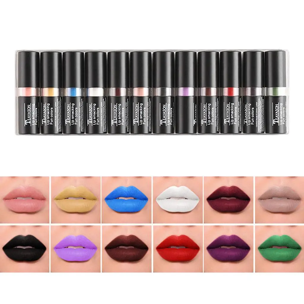 Unique Lipsticks Long Lasting Blue Smooth 12 Pcs Fit Makeup Beauty Gift Box
Unique Lipsticks Long Lasting Blue Smooth 12 Pcs Fit Makeup Beauty Gift Box