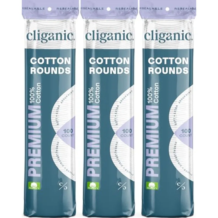 Cliganic Premium Cotton Rounds for Face 300 Count - Makeup Remover Pads, Hypoallergenic, Lint-Free 100% Pure Cotton
Cliganic Premium Cotton Rounds for Face 300 Count - Makeup Remover Pads, Hypoallergenic, Lint-Free 100% Pure Cotton